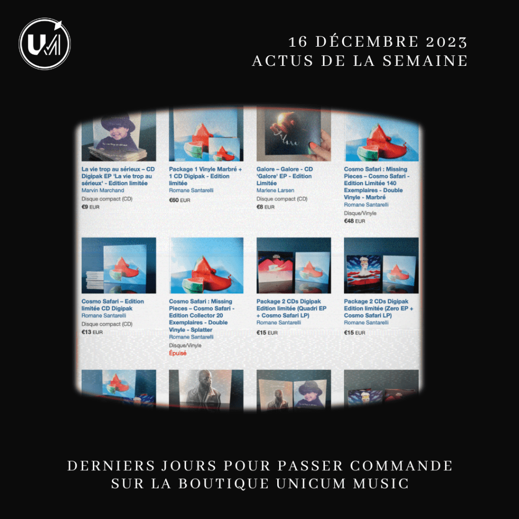 Derniers jours pour passer commande sur la boutique d&rsquo;Unicum&nbsp;Music