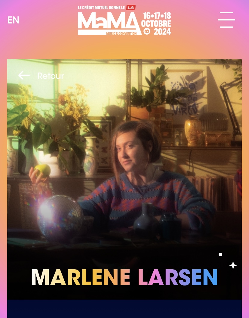 Marlene Larsen sur la scène du&nbsp;MaMA